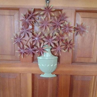 Metal Wall Art- Urn and Flower Design
