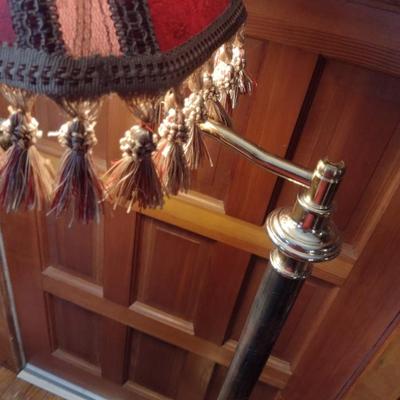 Metal Articulating Arm Floor Lamp with Tasseled Shade