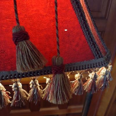 Metal Articulating Arm Floor Lamp with Tasseled Shade