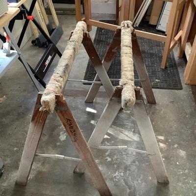 W 1184 Two Vintage Wooden Sawhorses