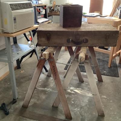 W 1184 Two Vintage Wooden Sawhorses