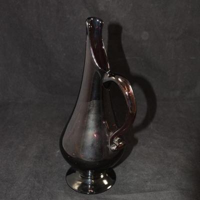 Vintage Amethyst Slung Glass Vase 11"