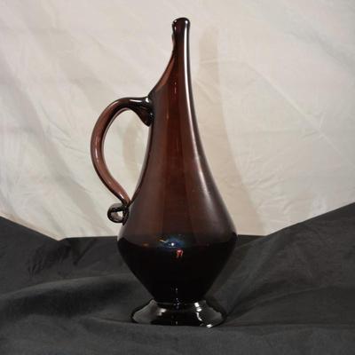 Vintage Amethyst Slung Glass Vase 11"