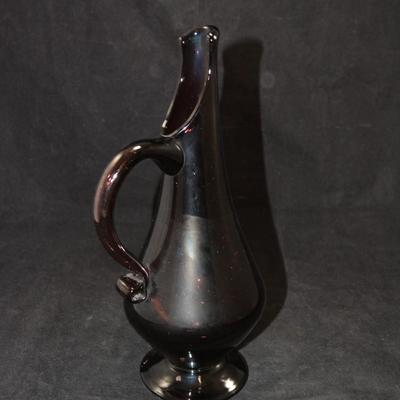Vintage Amethyst Slung Glass Vase 11"