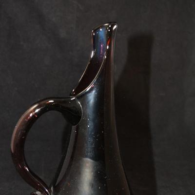 Vintage Amethyst Slung Glass Vase 11"