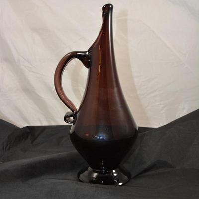 Vintage Amethyst Slung Glass Vase 11"