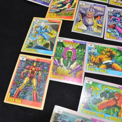 Lot of 36 Marvel 1991 Super Hero Super Villain Collectable Cards