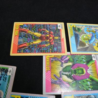 Lot of 36 Marvel 1991 Super Hero Super Villain Collectable Cards