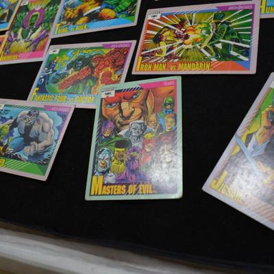 Lot of 36 Marvel 1991 Super Hero Super Villain Collectable Cards