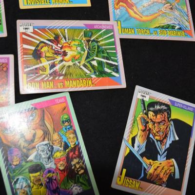 Lot of 36 Marvel 1991 Super Hero Super Villain Collectable Cards
