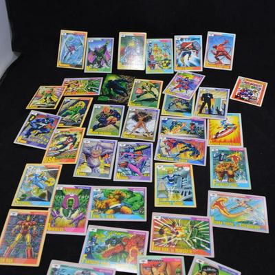 Lot of 36 Marvel 1991 Super Hero Super Villain Collectable Cards