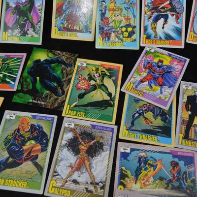 Lot of 36 Marvel 1991 Super Hero Super Villain Collectable Cards