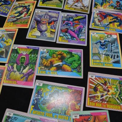 Lot of 36 Marvel 1991 Super Hero Super Villain Collectable Cards