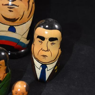 Early 1990's Soviet Leaders Nesting Dolls 6.5" Tall