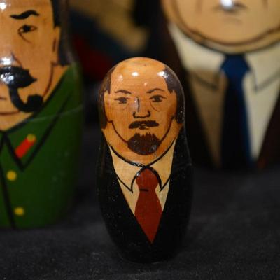 Early 1990's Soviet Leaders Nesting Dolls 6.5" Tall