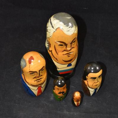 Early 1990's Soviet Leaders Nesting Dolls 6.5
