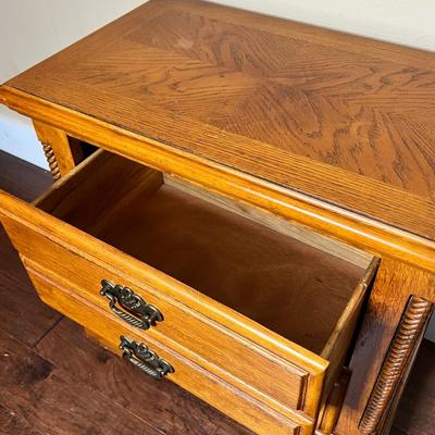 Solid Wood 2 Drawer Mini Dresser Side End Table Night Stand (1)