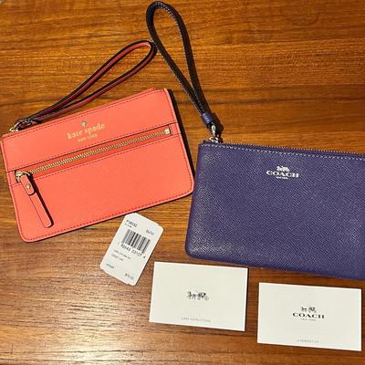 2 Designer Leather Wristlets - Kate Spade, Coach