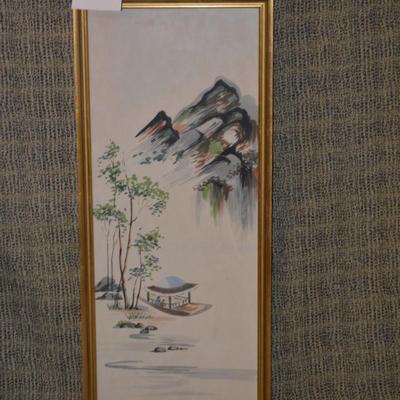 Vintage Framed Asian Wall Art 31.5"x13.5"