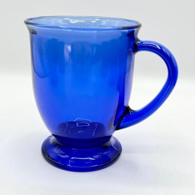 ANCHOR HOCKING ~ Cafe Cobalt Blue Mugs ~ Set Of Six (6)