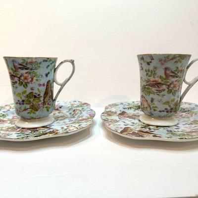 Vintage Paul Jay and Sons Birds and Flowers Dessert set (2)