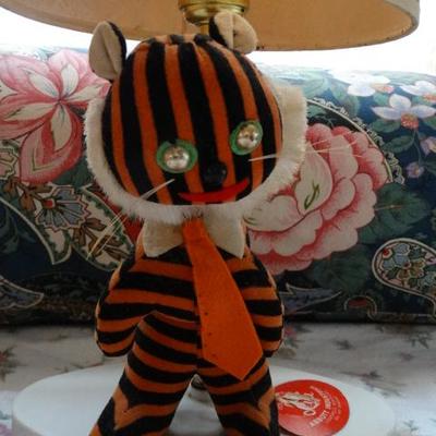 Orange & Black Tiger Lamp / nursery lamp Mid Century