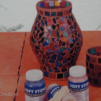 Vintage Tile Kit, Tile Frame, Vase / Soft Stone Craft Kit