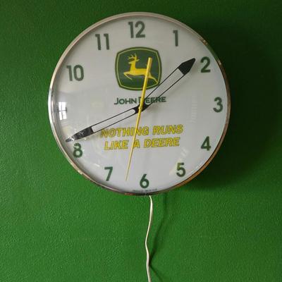Large John Deere Light Up Clock