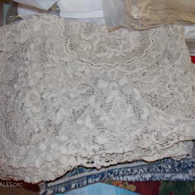Beautiful vintage hand made lace tablecloth
