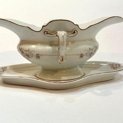Vintage JCL Harms Gravy Boat and Tray (one piece)