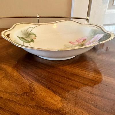 Vintage R.S. Germany Hand Painted Floral Porcelain Serving Dish