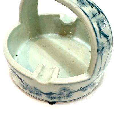 Hand Painted Ceramic Basket Ashtray