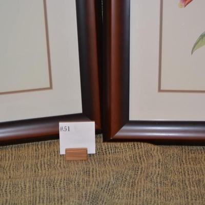 Set of 2 Hummingbird & Bloom Framed and Matted 30.5"x26.5"