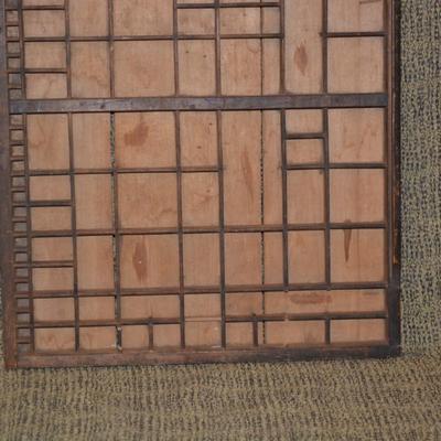 Antique Wood Letterpress Drawer Trinket Wall Hanging