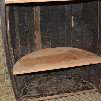 Whiskey Barrel Hutch Handcrafted Bar Shelf 34"x24.5"