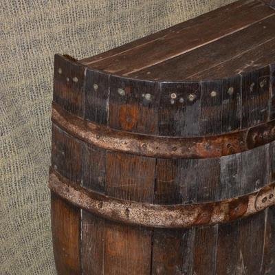 Whiskey Barrel Hutch Handcrafted Bar Shelf 34"x24.5"