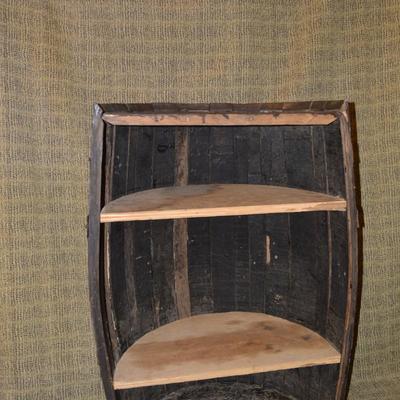 Whiskey Barrel Hutch Handcrafted Bar Shelf 34"x24.5"