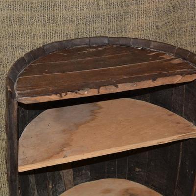 Whiskey Barrel Hutch Handcrafted Bar Shelf 34
