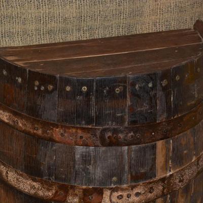 Whiskey Barrel Hutch Handcrafted Bar Shelf 34"x24.5"