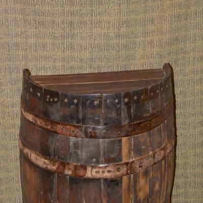 Whiskey Barrel Hutch Handcrafted Bar Shelf 34"x24.5"