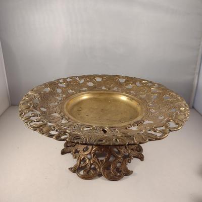 Reticulated Metal Pedestal Bowl