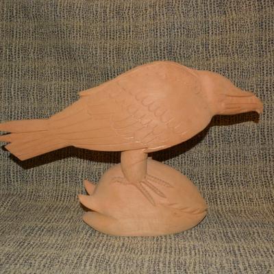 Pacific Northwest Raven and the Whale Wood Carving 19"x12"