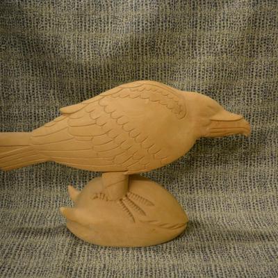 Pacific Northwest Raven and the Whale Wood Carving 19"x12"
