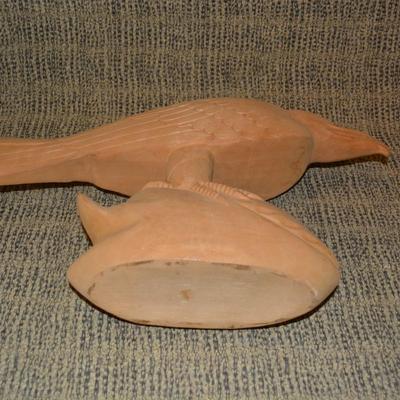 Pacific Northwest Raven and the Whale Wood Carving 19"x12"