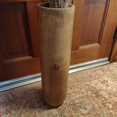 Wooden Cylinder Shaped Vase