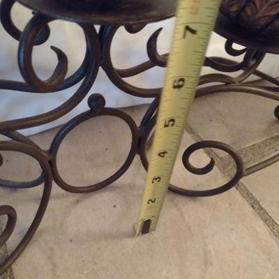 Metal Candelabra with Scroll Design