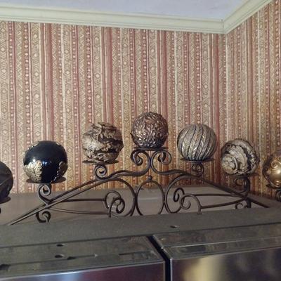 Metal Candelabra with Scroll Design