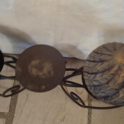 Metal Candelabra with Scroll Design