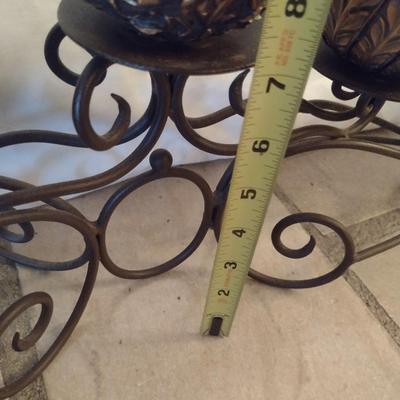 Metal Candelabra with Scroll Design