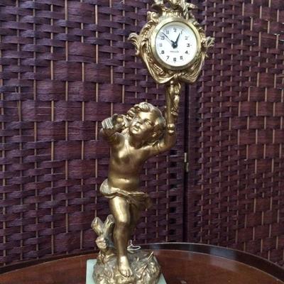 Germany Gold Angel Mantel Clock